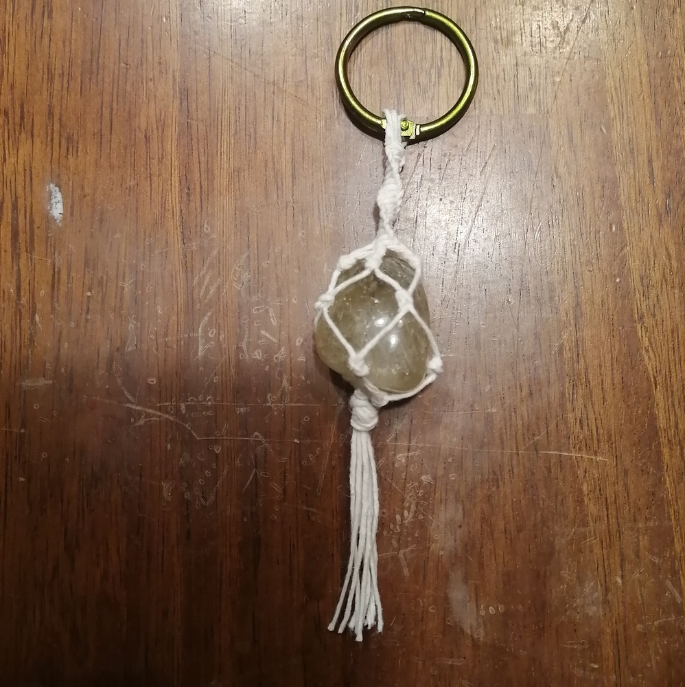 Citrine Macrame Keychain